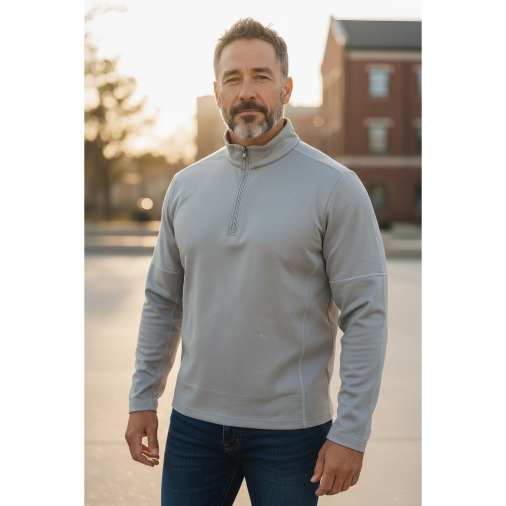 240 Bobby Jones Mens Performance Quarter Zip Pullover Graphite Heather